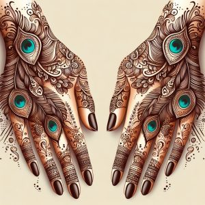 Peacock-Inspired Mehndi