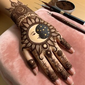 Sun and Moon Mehndi