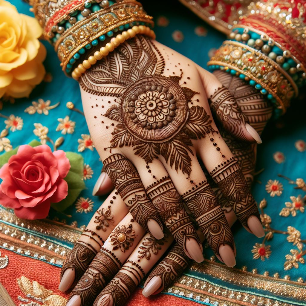 simple mehndi designs for front hands