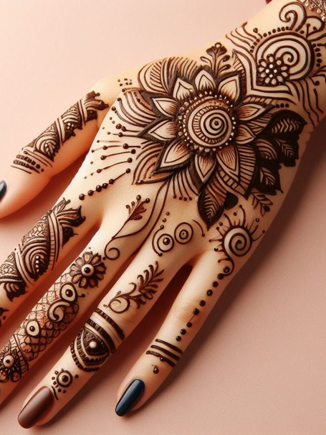 simple arabic mehndi designs for left hand