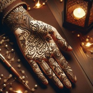 Arabic Mehndi Designs with Arabic Calligraphy