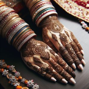 Arabic Mehndi Designs with Bridal Trails