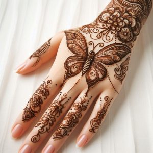 Arabic Mehndi Designs with Butterflies