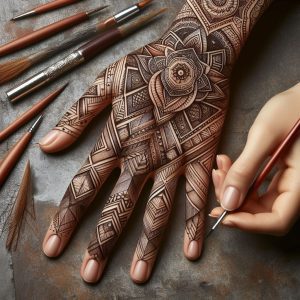 Arabic Mehndi Designs with Geometric Patterns