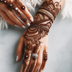 Arabic Mehndi Designs with Henna Bracelets