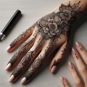 Arabic Mehndi Designs with Lace-Inspired Patterns