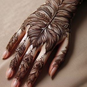 Arabic Mehndi Designs with Leafy Accents