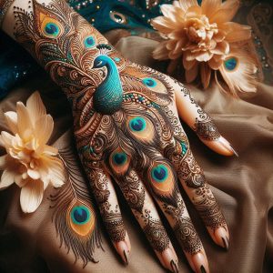 Arabic Mehndi Designs with Peacocks