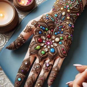 Arabic Mehndi Designs with Stones