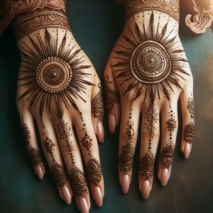 Arabic Mehndi Designs with Sunburst Patterns