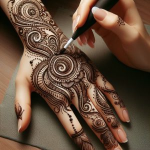 Arabic Mehndi Designs with Swirls and Spirals