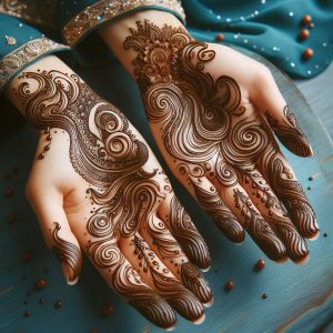 Indian Mehndi Designs with Bridal Portraits