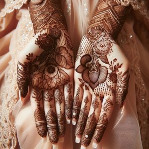 Indian Mehndi Designs with Bridal Veils