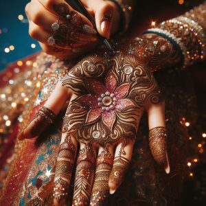 Indian Mehndi Designs with Glitter