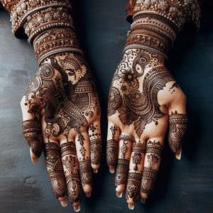 Indian Mehndi Designs with Mythological Figures