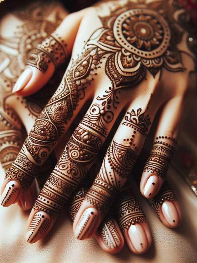 Arabic Mehndi Designs with Intricate Finger Detailing