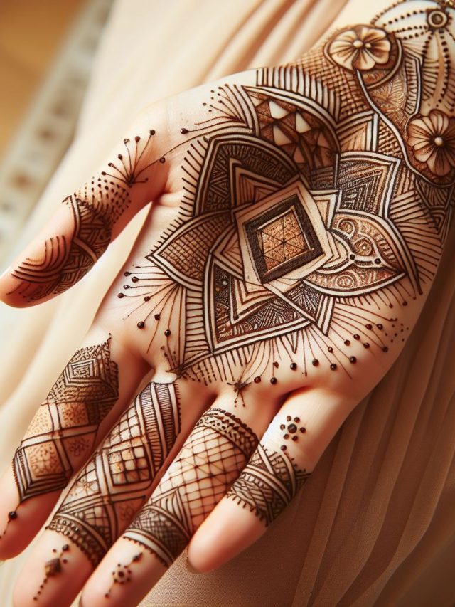 Indian Mehndi Designs with Geometric Patterns